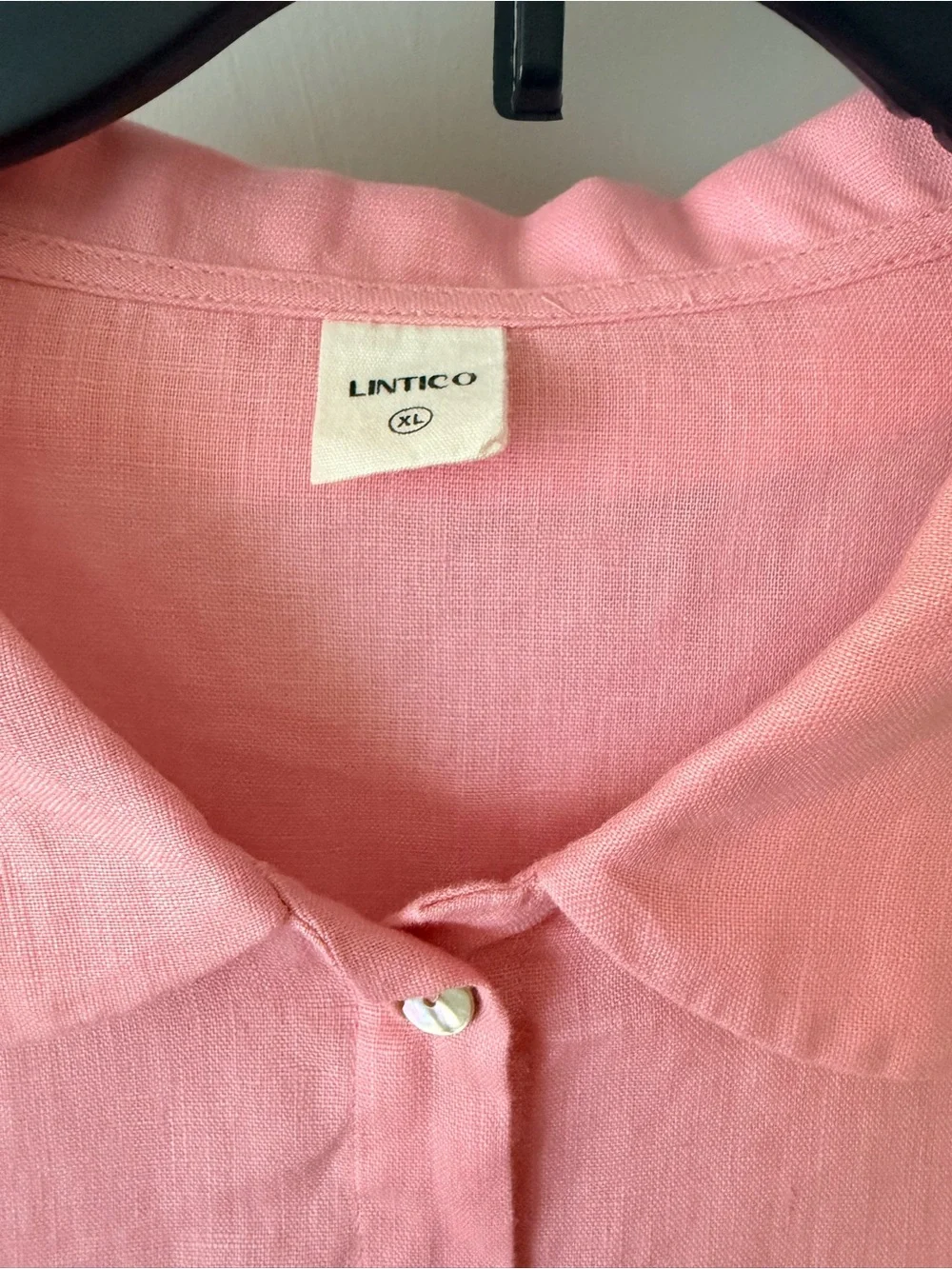 Lintico pink 100% Linen shirt - Picture 4 of 4